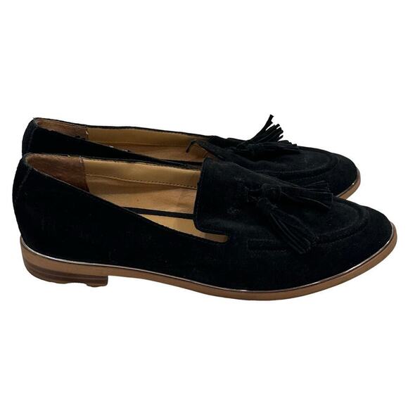 Franco Sarto Shoes - Franco Sarto Hilly Black Suede Loafer sz 7.5 Tassel Loafer Flats